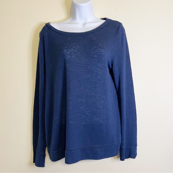 Victoria's Secret Tops - victoria’s secret | navy blue semi sheer long sleeve tee